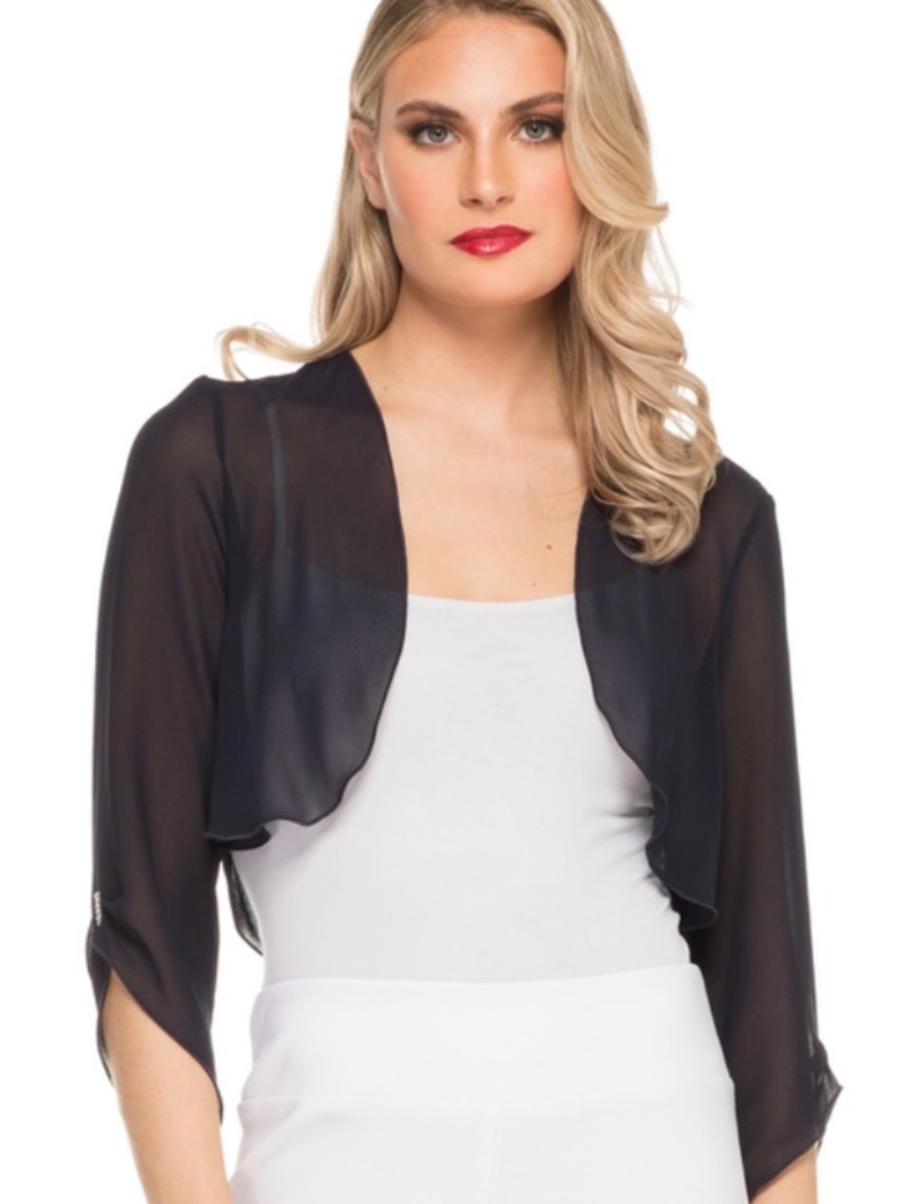 💐NWT💐 Joseph Ribkoff Black Sheer Bolero - size 8